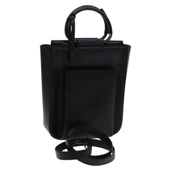 GUCCI Hand Bag Leather 2way Black - Picture 1 of 16
